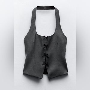 Zara bow vest halter top